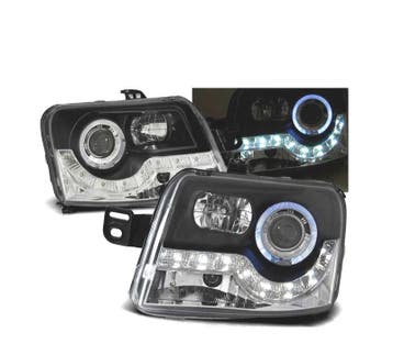 PHARES POUR FIAT PANDA 03-09 LED DAYLIGHT NOIR, Verzenden