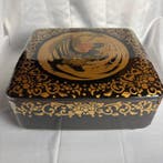 Antieke Kaga maki-e houten lakdoos - Gouden Feniks en