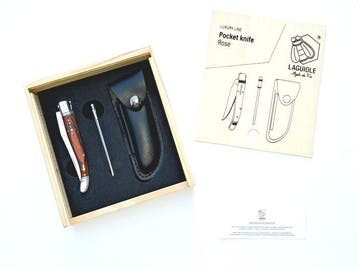 Laguiole - Luxury Pocket Knife, Sharpener & Leather Cover -, Antiek en Kunst