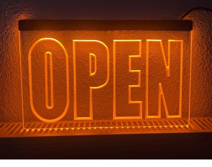 OPEN neon bord lamp LED verlichting reclame lichtbak #15 *OR, Maison & Meubles, Lampes | Autre, Envoi