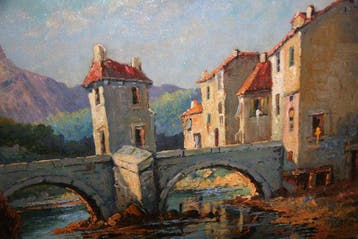 Maurice Bernard (XIX-XX) - Sospel Old Bridge, Antiek en Kunst