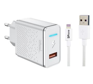 DrPhone 12W Oplader Set met 2 Meter Kabel Compatibel met, Verzenden, Nieuw