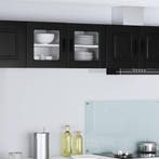 vidaXL Wandglas Kasten Zwart 40 x 31 x 40 cm Bewerkt hout, Verzenden, Nieuw
