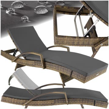 Aluminium rotan ligstoel Océane - natuur, Tuin en Terras, Verzenden, Nieuw