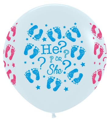 Ballonnen He Or She White 91cm 2st, Verzenden, Nieuw