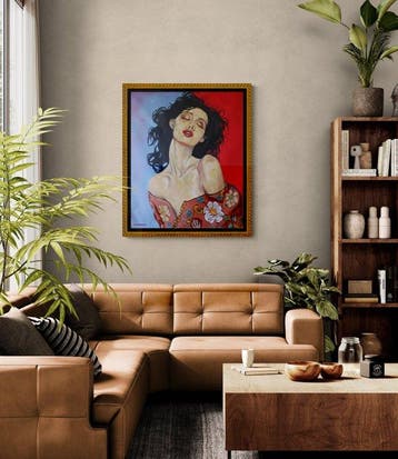Pablo Soroya - Woman in a Floral Robe, Original oil