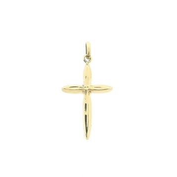 Gouden hanger van een kruis (Hanger of bedel), Ophalen of Verzenden, Gebruikt, Goud, Overige merken