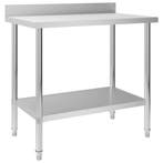 vidaXL Keukenwerktafel met spatscherm 100x60x93 cm roestvrij, Verzenden