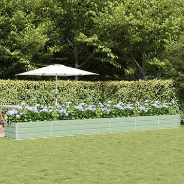 vidaXL Plantenbak Groen 600 x 80 x 45 cm Staal, Tuin en Terras, Verzenden, Nieuw