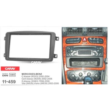 Facade Autoradio 2 Din Noir Pour Mercedes Classe C Clk-Class, Verzenden