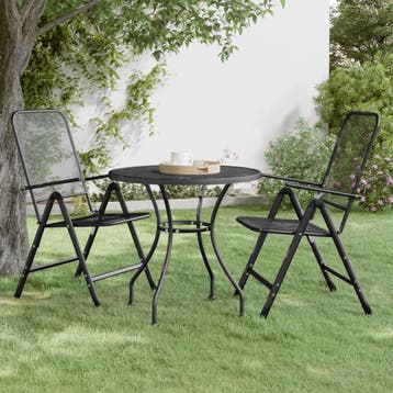 vidaXL Tuintafel Ø80x72 cm metaalgaas antracietkleurig, Verzenden, Nieuw