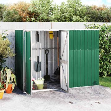 vidaXL Tuinschuur 225x89x161 cm gegalvaniseerd staal groen, Verzenden