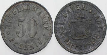 50 Pfennig o J Pappenheim (MuntenenBankbiljetten-Noodgeld), Verzenden
