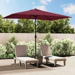 vidaXL Parasol met metalen paal 300x200 cm bordeauxrood, Tuin en Terras, Verzenden, Nieuw