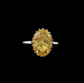 Ring - 14 karaat Witgoud, Geel goud - 8.04ct. tw. Geel, Nieuw