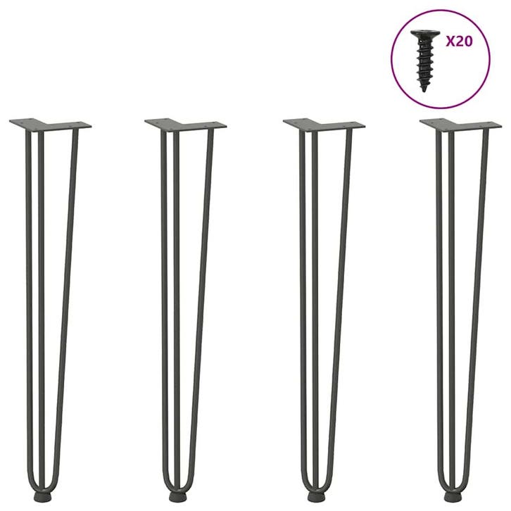 vidaXL Haarnadelpoten voor console tafel 4 st 72 cm massief, Maison & Meubles, Pièces pour table, Envoi