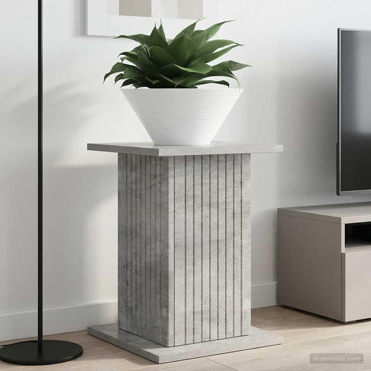 vidaXL Plantenstand 2 pcs Betongrijs 30,5 x 30 x 43 cm, Tuin en Terras, Bloembakken en Plantenbakken, Nieuw, Verzenden