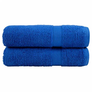 vidaXL Badhanddoeken SOLUND 2 st 600 g/m² 100x150 cm blauw, Verzenden