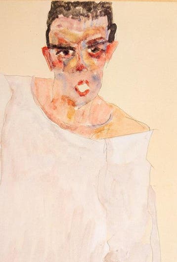 Egon Schiele (1890-1918), (after) - Self portrait in white