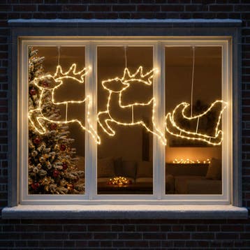 vidaXL Hert en slee kerstdecoratie LOVIISA 180 LEDs Warmwit, Diversen, Verzenden, Nieuw