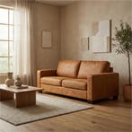 Leren bank Energy - 2,5 zits - Kenia Cognac (cognac) -, 150 tot 200 cm, Nieuw, Ophalen of Verzenden, Modern