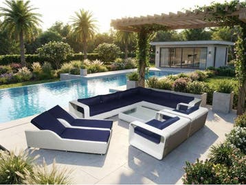 Veiling - Loungeset incl. kussens 11-delig, Nieuw