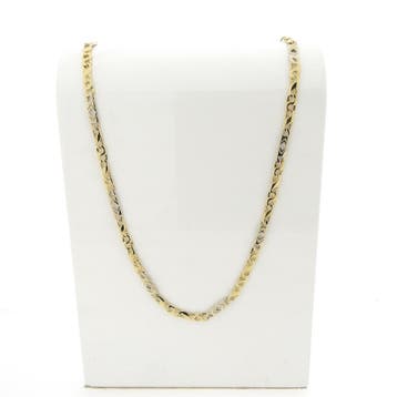 Bicolor gouden herenketting met wiebertjes, Ophalen of Verzenden