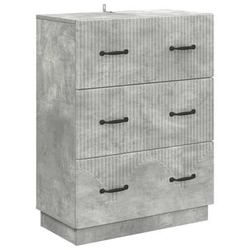 vidaXL Ladekast Betongrijs 66 x 34,5 x 87 cm Bewerkt hout, Verzenden, Nieuw