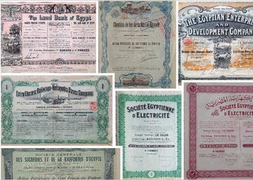 Egypte. 21 verschillende aandelen van Egyptische bedrijven