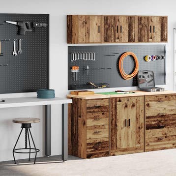 vidaXL Garagekasten 2 st bewerkt hout oud hout, Verzenden