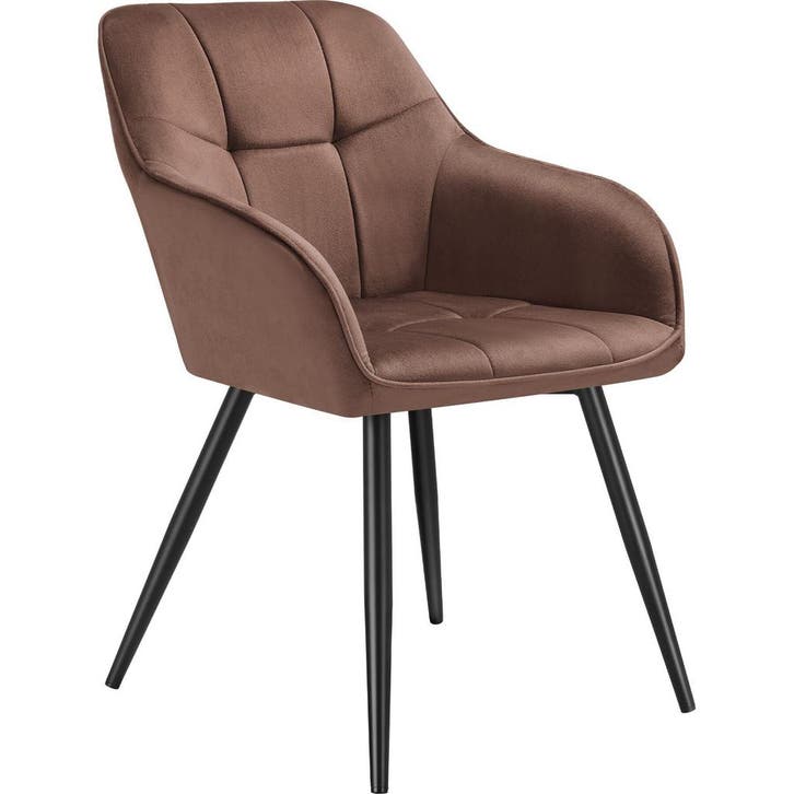 tectake Eetkamerstoel Marilyn, fluweeloptiek, gestikt patroo, Huis en Inrichting, Stoelen, Verzenden