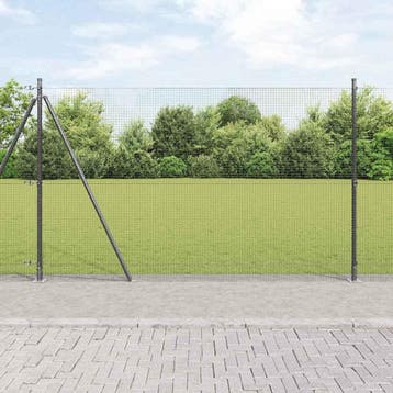 vidaXL gelast draadhek met betonnen voetstuk 50 x 1,4 m, Verzenden