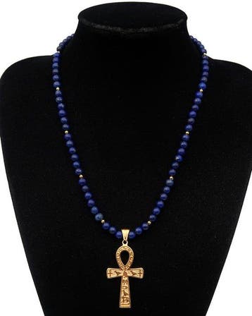 Lapis lazuli - Ankh-kruis uit het Egypte der Faraos :