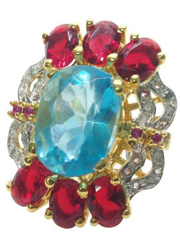 Zonder minimumprijs - Ring - 9 kt. Zilver, Geel goud, Nieuw