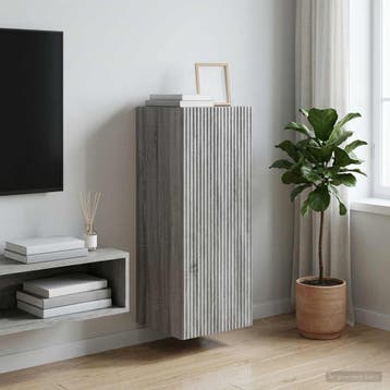 vidaXL Wandkast Grijs Sonoma 33 x 34,5 x 90 cm Bewerkt hout, Huis en Inrichting, Verzenden, Nieuw