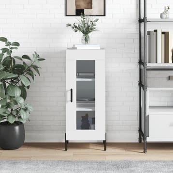 vidaXL Dressoir 34,5x34x90 cm bewerkt hout hoogglans wit, Huis en Inrichting, Kasten | Dressoirs, Verzenden, Nieuw
