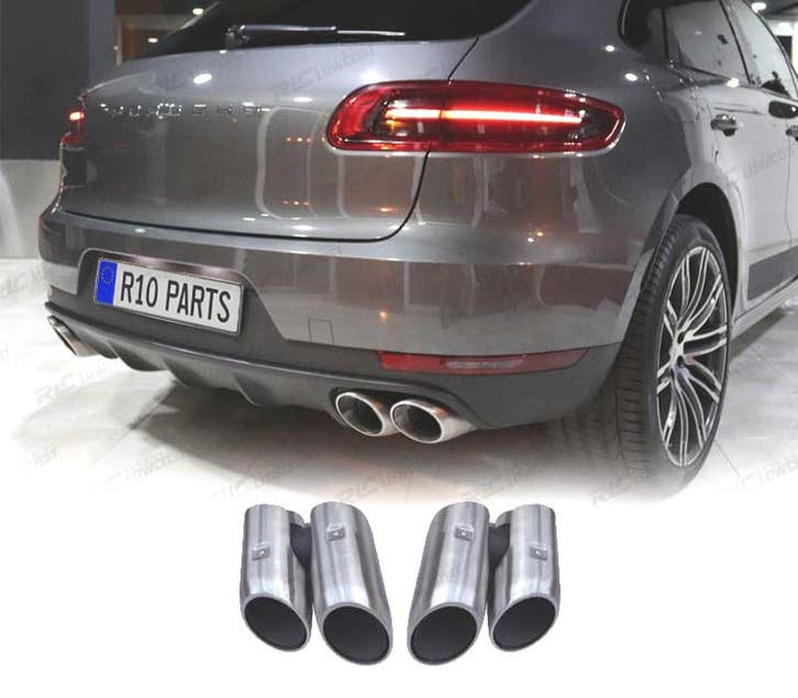 EMBOUTS DÉCHAPPEMENTS PORSCHE MACAN 18- LOOK S SILVER MATE, Auto-onderdelen, Uitlaatsystemen, Verzenden