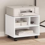 vidaXL Printerkastje met wielen 41x32x34,5 cm wit, Verzenden