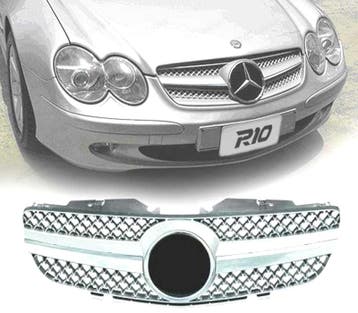Calandre Sport Amg Pour Mercedes Sl R230 01-06 Argent Chromé, Verzenden, Nieuw