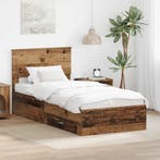 vidaXL Bedframe met hoofdeinde Oudhout 90 x 190 cm Bewerkt, Verzenden