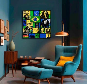 PLM-Art - Bob Marley Mondrian Style, Antiek en Kunst