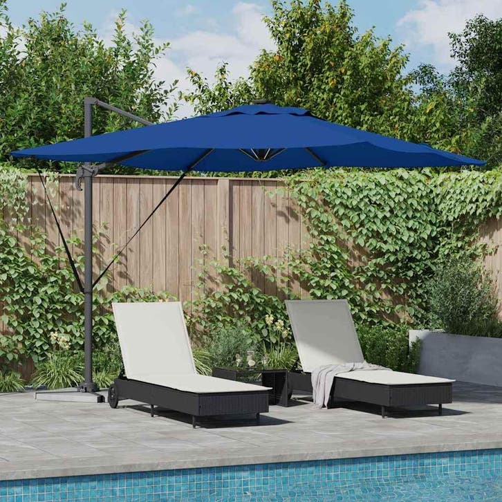 vidaXL Parasol Azuurblauw 286 x 284 x 270 cm Aluminium en, Jardin & Terrasse, Parasols, Envoi