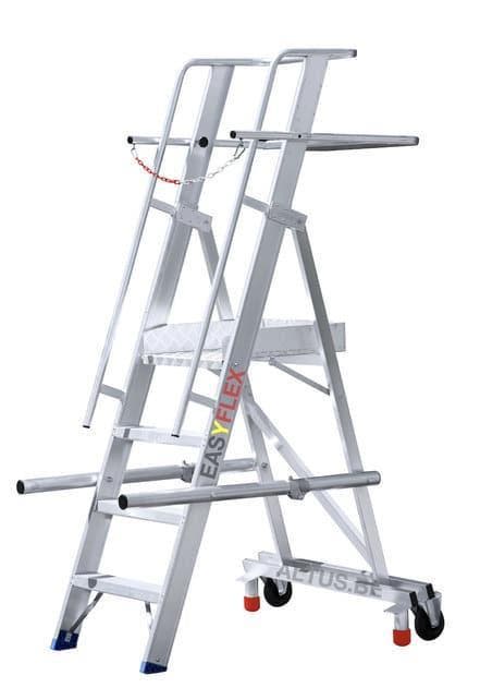 Easyflex magazijntrap 4 treden, Doe-het-zelf en Bouw, Ladders en Trappen, 2 tot 4 meter, Opvouwbaar of Inschuifbaar, Nieuw, Trap