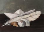 Beata Izabela Wolak (XXI) - Still life with feather.oil on, Antiek en Kunst