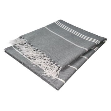 Hammam Badlaken Black 90x165cm 100% Katoen - Treb WS, Verzenden, Handdoek