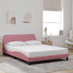 Bedframe fluweel roze 120x200 | Retour Deal 41%, Eenpersoons, Verzenden, Golvend, modern, Nieuw