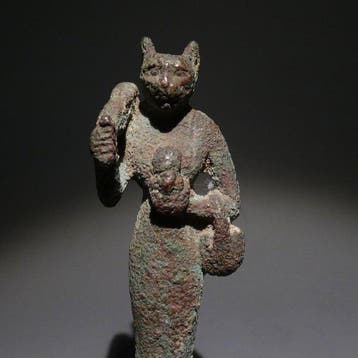 Égypte ancienne Bronze Très belle et solide déesse-chat, Verzamelen