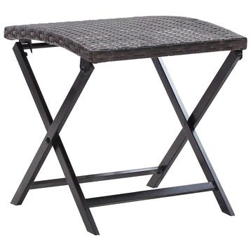 vidaXL Kruk inklapbaar poly rattan bruin, Verzenden, Nieuw