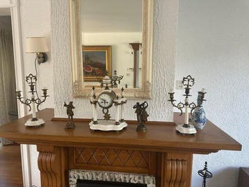 Klok en garnituur set - Marmer, Messing - 1850-1900