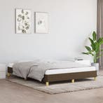 vidaXL Bedframe zonder matras stof donkerbruin 140x190 cm, Verzenden, Nieuw